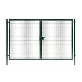 Ворота распашные "Формика эконом" б/замка , 3,5мм 2,03х4,0м, RAL 6005 зеленый,