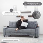 Диван прямой «Квадро 1», механизм еврокнижка, пружинный блок, велюр, цвет симпл 16 - Фото 10