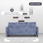 Диван прямой «Квадро 1», механизм еврокнижка, пружинный блок, велюр, цвет симпл 18 - Фото 5