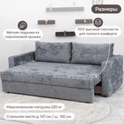 Диван прямой «Рио», механизм пантограф, ППУ, велюр, цвет симпл 16 - Фото 2