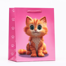 Пакет подарочный "Котик", 18 х 22,3 х 10 см