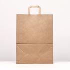 Пакет бумажный, плоская ручка крафт 32×17×43 см, 90 г/м² - Фото 3