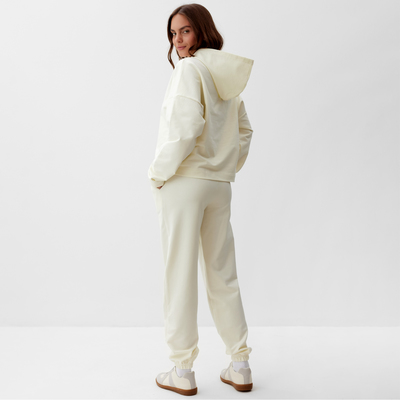Костюм женский (толстовка, брюки) MIST, размер 40-42, молочный