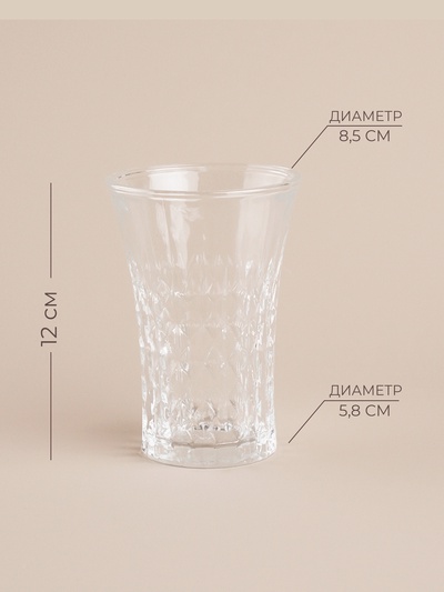 Набор стаканов SL Home «Винтаж», 300 мл, 7.6×12.8 см, 6 шт., высокие, стекло, прозрачный