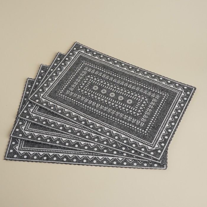 Салфетки сервировочные SL Home, 4 шт., 44×29 см, серые - Фото 1