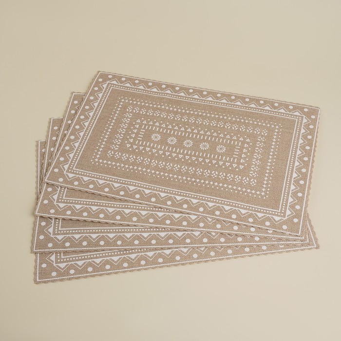 Салфетки сервировочные SL Home, 4 шт., 44×29 см, бежевые - Фото 1