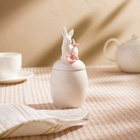 Банка для сыпучих SL Home «Лесные кролики», 220 мл, 7.5×16 см, фарфор, белая - Фото 3