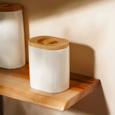 Банка для сыпучих продуктов SL Home «Тренто», 620 мл, 7.7×12.5 см, фарфор, белая