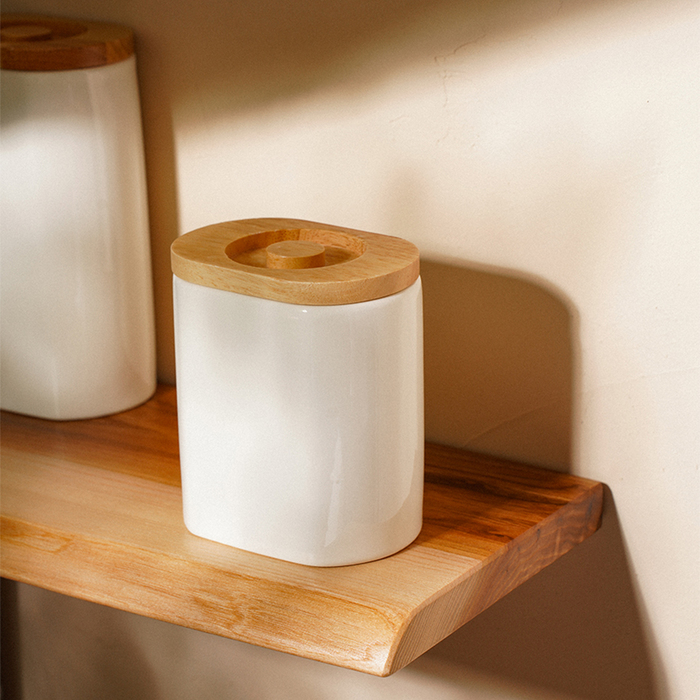 Банка для сыпучих продуктов SL Home «Тренто», 620 мл, 7.7×12.5 см, фарфор, белая - Фото 1