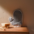 Мочалка-варежка массажная SL Home «Ортика», хлопок, 20×17 см, серая - Фото 6