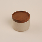 Банка для сыпучих продуктов SL Home «Стоун форест», 220 мл, 8.7×5.7 см, с крышкой, керамика, бежевая - Фото 1