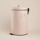 Ведро для мусора SL Home, 12 л, 27×32×43 см, бежевое - Фото 6