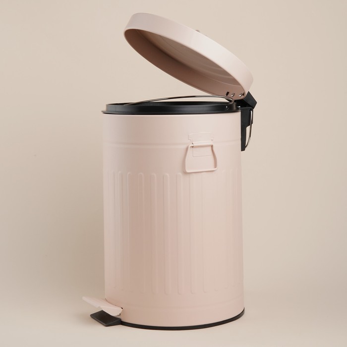 Ведро для мусора SL Home, 12 л, 27×32×43 см, бежевое - Фото 1