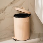 Ведро для мусора SL Home, 12 л, 27×32×43 см, бежевое - Фото 2