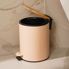 Ведро для мусора SL Home, 5 л, 20.5×24×26 см, бежевое - Фото 4