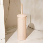 Ёршик для унитаза с подставкой SL Home, силиконовый, 9.6×9.6×39 см, бежевый - Фото 5