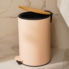 Ведро для мусора SL Home, 12 л, 25×31×38 см, бежевое - Фото 4
