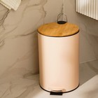 Ведро для мусора SL Home, 12 л, 25×31×38 см, бежевое - Фото 5