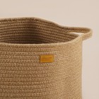 Корзина для белья плетеная круглая SL Home Orden, пеньковый канат, 35×40 см - Фото 3