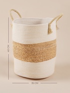 Корзина для белья плетеная круглая SL Home Orden, 35×40 см, хлопок, гиацинт - Фото 2