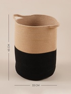 Корзина для белья плетеная круглая SL Home Cotton, хлопок, 33×45 см - Фото 2