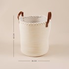 Корзина для белья плетеная круглая SL Home Cotton, хлопок, 35×40 см - Фото 2