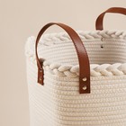 Корзина для белья плетеная круглая SL Home Cotton, хлопок, 35×40 см - Фото 3