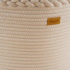 Корзина для белья плетеная круглая SL Home Cotton, хлопок, 35×40 см - Фото 5