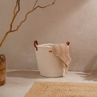 Корзина для белья плетеная круглая SL Home Cotton, хлопок, 35×40 см - Фото 6