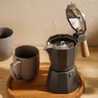 Кофеварка гейзерная SL Home «Ферамо», 300 мл, 11×15.5×20 см, алюминий, оливковая - Фото 6