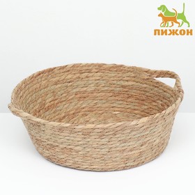 Экологичный лежак для животных (хлопок+рогоз),  35 х 27 х 11 см,