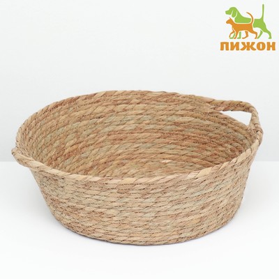 Экологичный лежак для животных (хлопок+рогоз),  35 х 27 х 11 см,