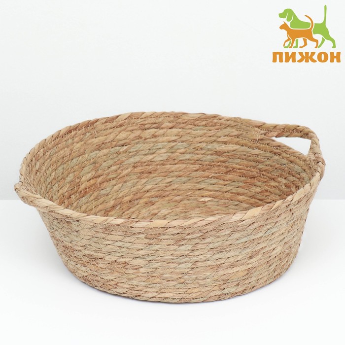 Экологичный лежак для животных (хлопок+рогоз),  35 х 27 х 11 см, - Фото 1