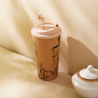 Стакан для кофе SL Home «Севилья», 450 мл, 9.5×18.5 см, пробковый, с крышкой, бежевый - Фото 7