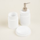 Аксессуары для ванной SL Home, 3 предмета: дозатор, мыльница, стакан, белые - Фото 3