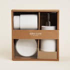 Аксессуары для ванной SL Home, 3 предмета: дозатор, мыльница, стакан, белые - Фото 7