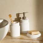 Аксессуары для ванной SL Home, 3 предмета: дозатор, мыльница, стакан, белые - Фото 2