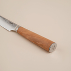 Нож кухонный SL Home «Оливия», универсальный, лезвие 12.7 см, дамасская сталь, коричневый - Фото 6