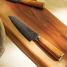 Нож кухонный SL Home «Оливия», шеф, лезвие 16 см, дамасская сталь, коричневый - Фото 5