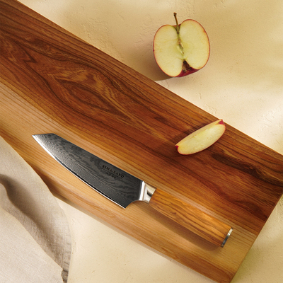 Нож кухонный SL Home «Оливия», шеф, лезвие 16 см, дамасская сталь, коричневый