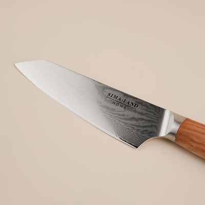 Нож кухонный SL Home «Оливия», шеф, лезвие 16 см, дамасская сталь, коричневый