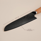 Нож кухонный SL Home «Оливия», сантоку, лезвие 17.78 см, дамасская сталь, коричневый - Фото 2