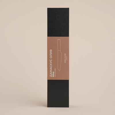 Нож кухонный SL Home «Оливия», разделочный, лезвие 20.32 см, дамасская сталь, коричневый