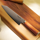 Нож кухонный SL Home «Оливия», шеф, лезвие 20.32 см, дамасская сталь AUS-10, коричневый - Фото 5