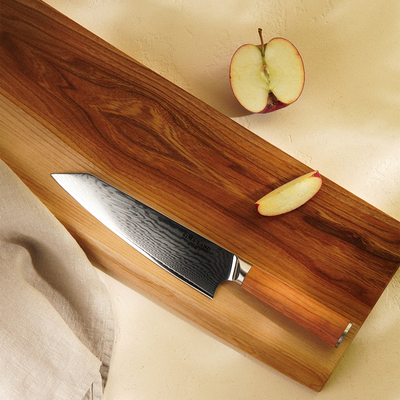 Нож кухонный SL Home «Оливия», шеф, лезвие 20.32 см, дамасская сталь AUS-10, коричневый