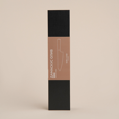 Нож кухонный SL Home «Оливия», шеф, лезвие 20.32 см, дамасская сталь AUS-10, коричневый