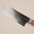 Нож кухонный SL Home «Оливия», топорик, лезвие 17.78 см, дамасская сталь, коричневый - Фото 3