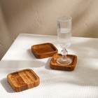 Набор тарелок - подставок SL Home, 10×10×2 см, 3 шт., дуб - Фото 7