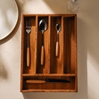 Лоток для столовых приборов SL Home, 34×25×5 см, дуб - Фото 7