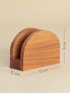 Салфетница деревянная SL Home, 12×9 см, дуб - Фото 2